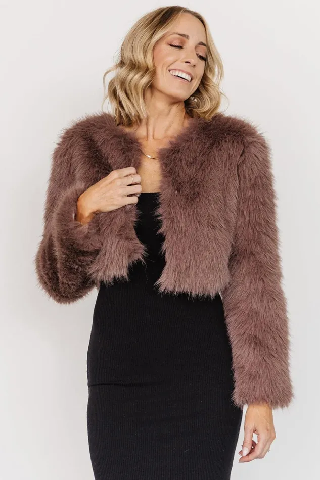 Baltic Born Outerwear Maserati Crop Faux Fur Coat Mink 8211 Women