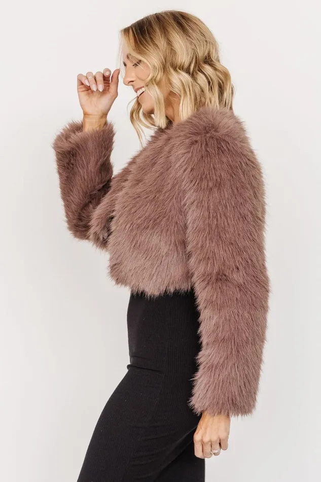 Baltic Born Outerwear Maserati Crop Faux Fur Coat Mink 8211 Women