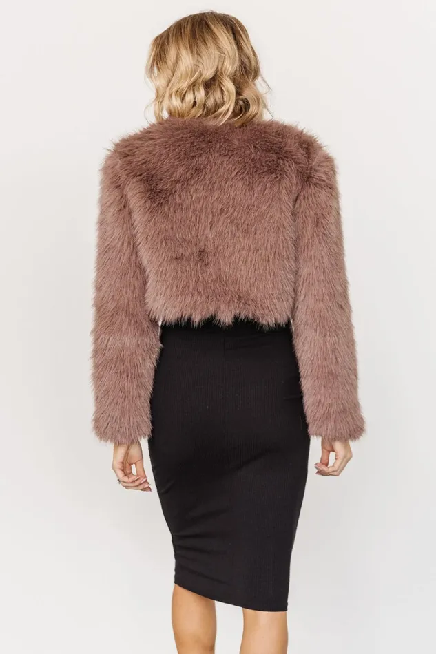 Baltic Born Outerwear Maserati Crop Faux Fur Coat Mink 8211 Women