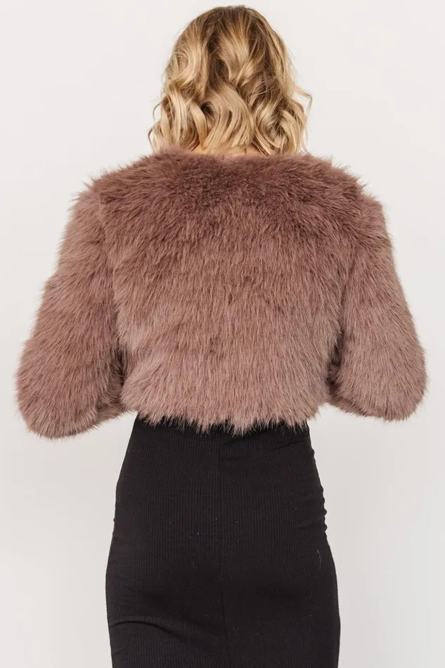 Baltic Born Outerwear Maserati Crop Faux Fur Coat Mink 8211 Women