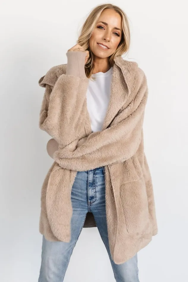 Baltic Born Outerwear Melrose Teddy Jacket Taupe 8211 Women