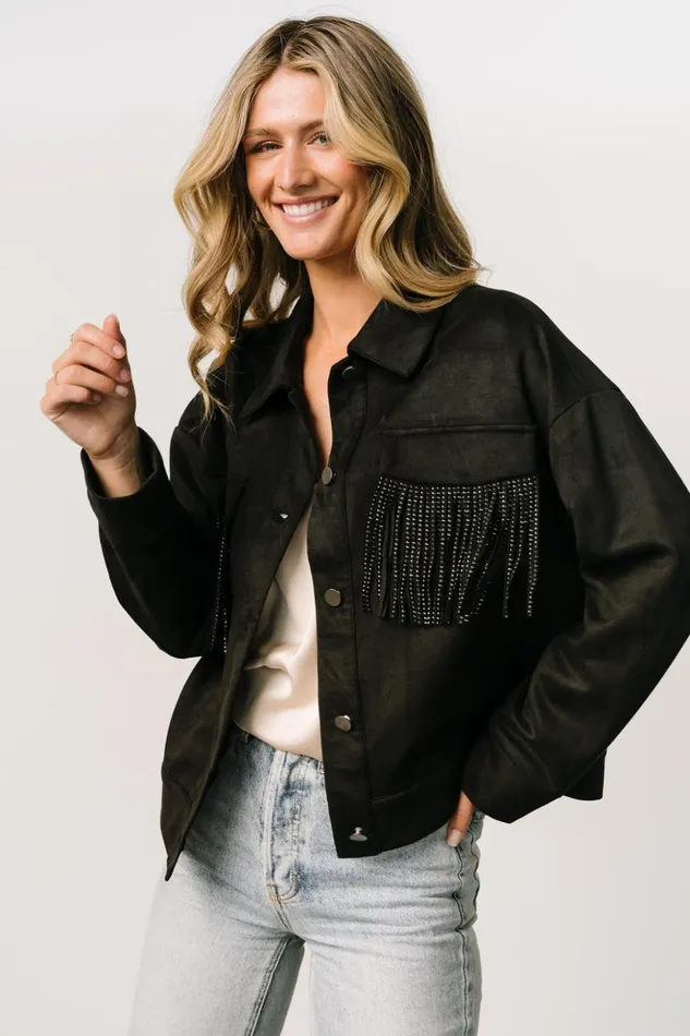 Baltic Born Outerwear Mills Fringe Jacket Black 8211 Women Baltic Born Outerwear Mills Fringe Jacket Black 8211 Women