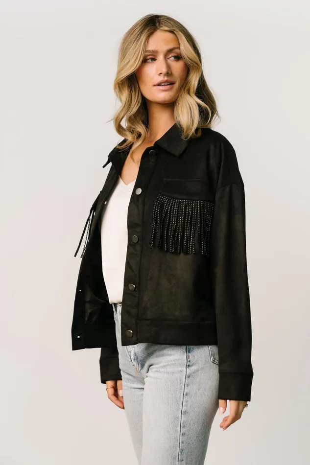 Baltic Born Outerwear Mills Fringe Jacket Black 8211 Women Baltic Born Outerwear Mills Fringe Jacket Black 8211 Women