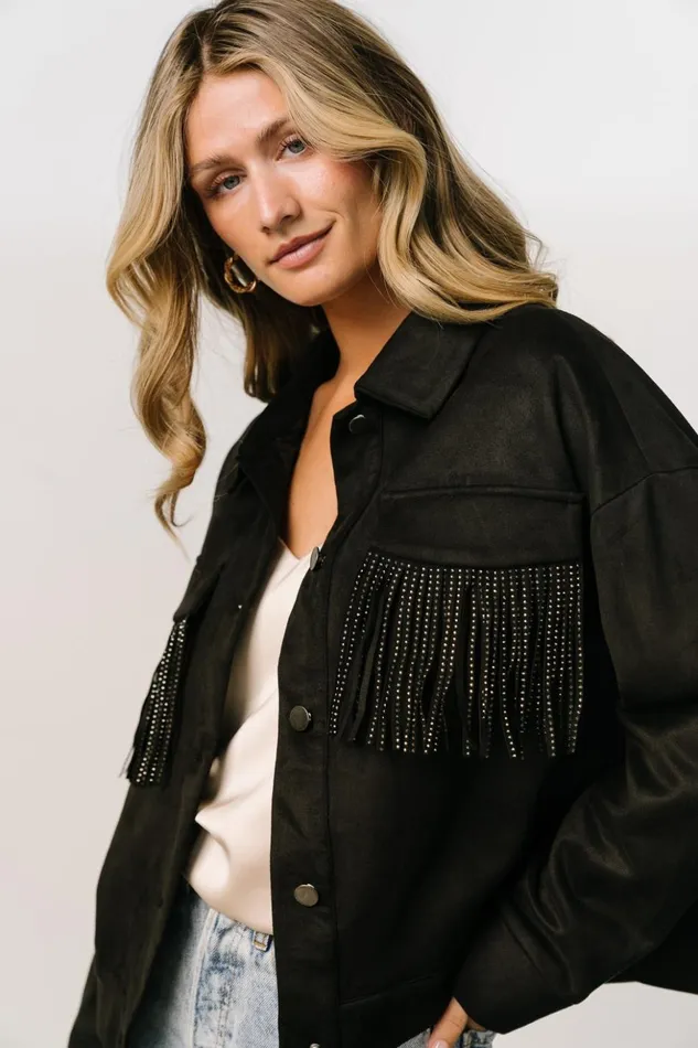 Baltic Born Outerwear Mills Fringe Jacket Black 8211 Women Baltic Born Outerwear Mills Fringe Jacket Black 8211 Women