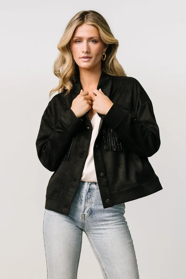 Baltic Born Outerwear Mills Fringe Jacket Black 8211 Women Baltic Born Outerwear Mills Fringe Jacket Black 8211 Women