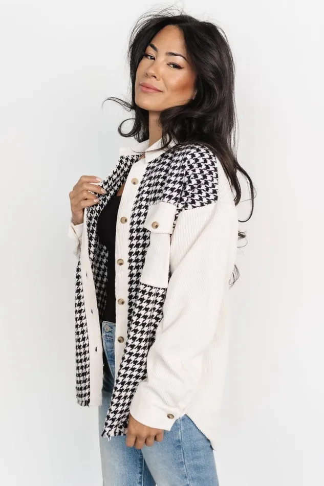Baltic Born Outerwear Montreal Houndstooth Shacket Ivory Black 8211 Women Baltic Born Outerwear Montreal Houndstooth Shacket Ivory Black 8211 Women