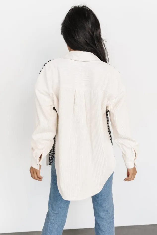 Baltic Born Outerwear Montreal Houndstooth Shacket Ivory Black 8211 Women Baltic Born Outerwear Montreal Houndstooth Shacket Ivory Black 8211 Women