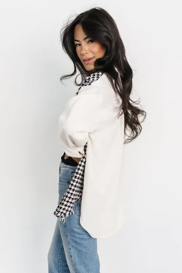 Baltic Born Outerwear Montreal Houndstooth Shacket Ivory Black 8211 Women Baltic Born Outerwear Montreal Houndstooth Shacket Ivory Black 8211 Women