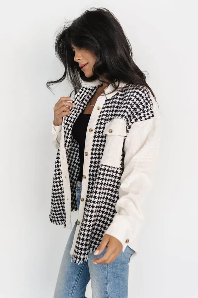 Baltic Born Outerwear Montreal Houndstooth Shacket Ivory Black 8211 Women Baltic Born Outerwear Montreal Houndstooth Shacket Ivory Black 8211 Women