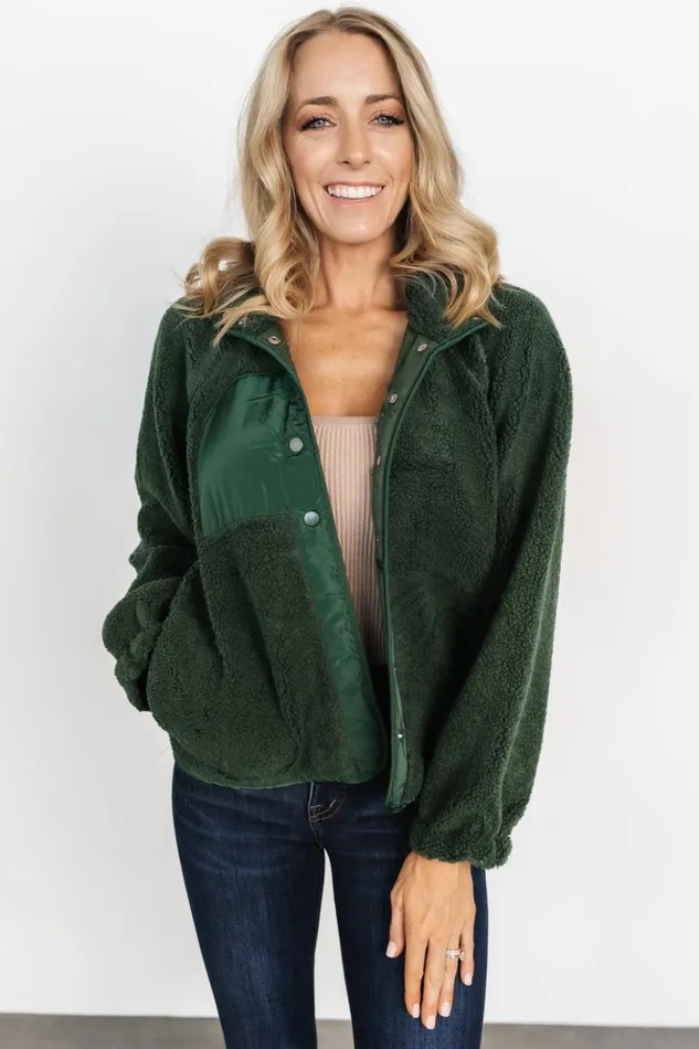 Baltic Born Outerwear Noah Sherpa Jacket Hunter Green 8211 Women