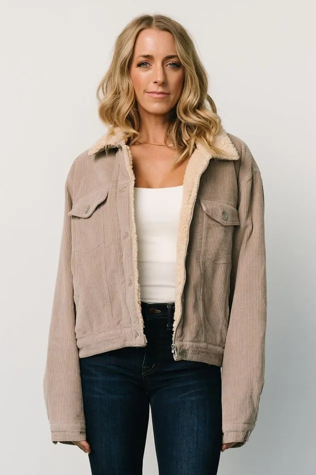 Baltic Born Outerwear Ridley Corduroy Jacket Taupe 8211 Women