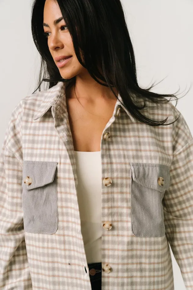 Baltic Born Outerwear Seeley Shacket Dusty Blue Multi 8211 Women Baltic Born Outerwear Seeley Shacket Dusty Blue Multi 8211 Women