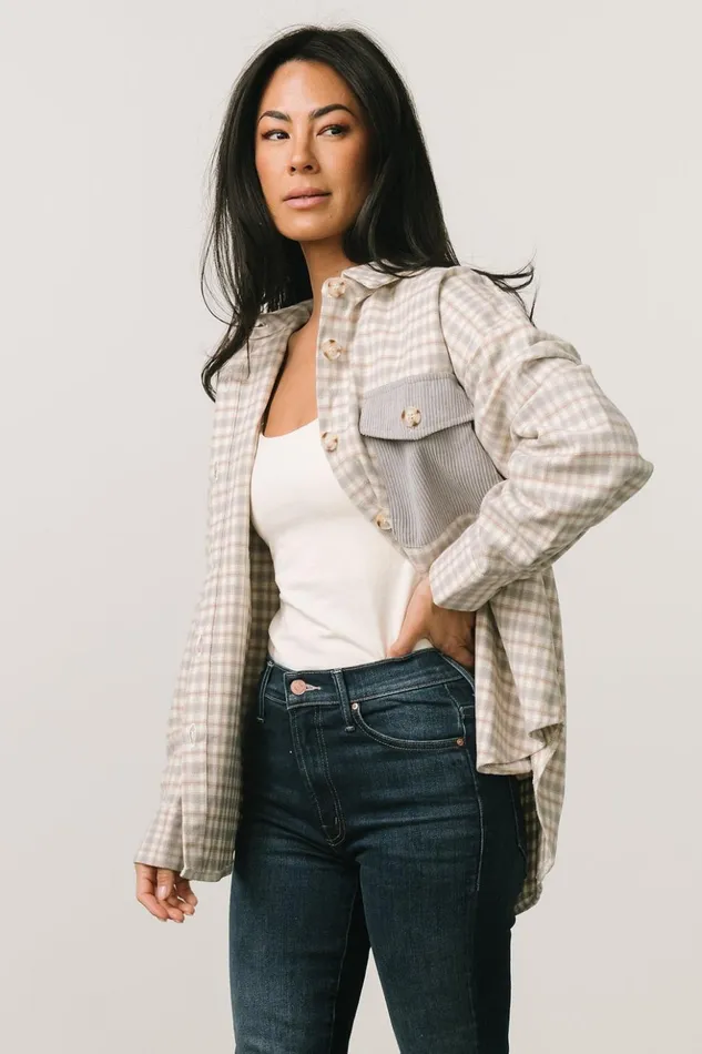 Baltic Born Outerwear Seeley Shacket Dusty Blue Multi 8211 Women Baltic Born Outerwear Seeley Shacket Dusty Blue Multi 8211 Women