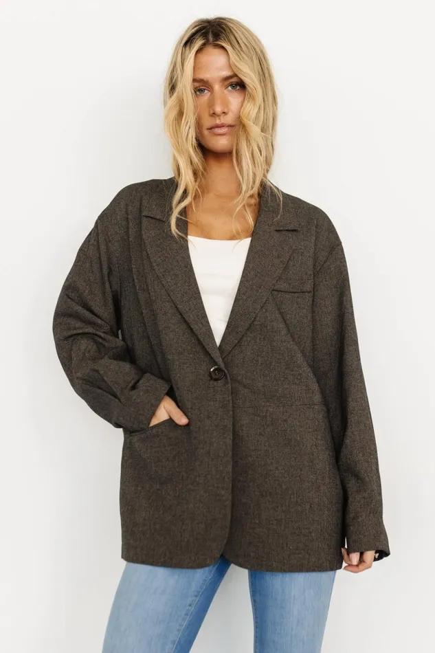 Baltic Born Outerwear Thorpe Oversized Blazer Charcoal 8211 Women Baltic Born Outerwear Thorpe Oversized Blazer Charcoal 8211 Women