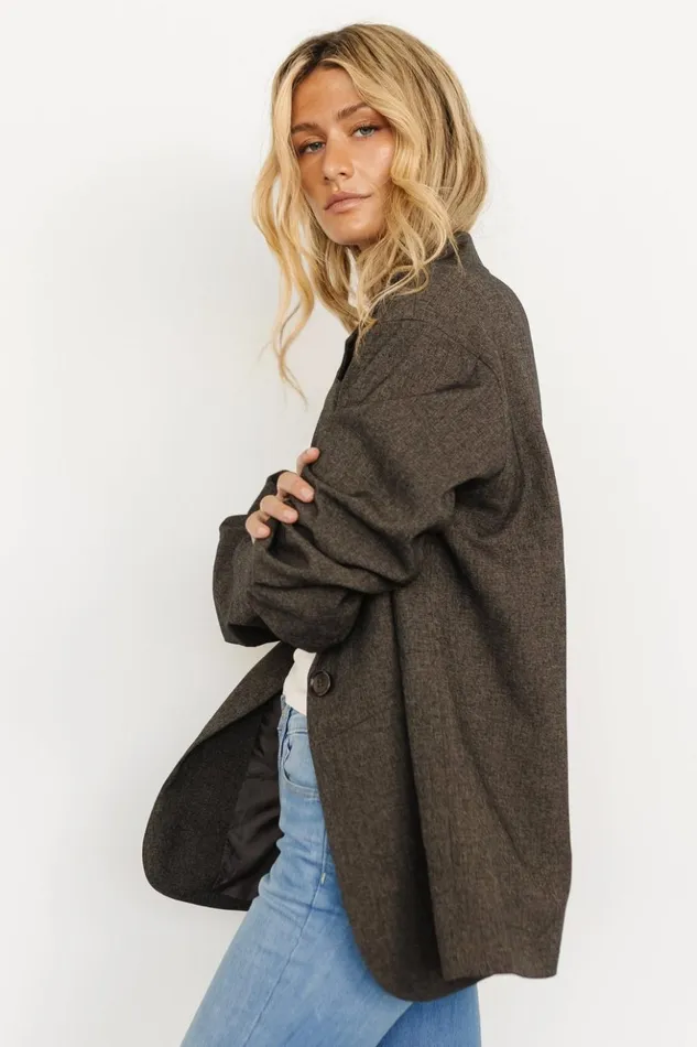 Baltic Born Outerwear Thorpe Oversized Blazer Charcoal 8211 Women Baltic Born Outerwear Thorpe Oversized Blazer Charcoal 8211 Women
