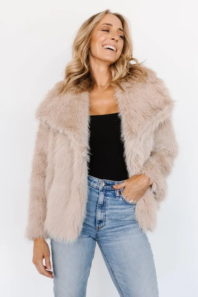 Baltic Born Outerwear Tonya Faux Fur Coat Natural 8211 Women