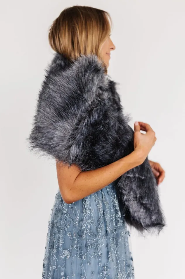 Baltic Born Outerwear Valerie Faux Fur Shawl Dark Gray 8211 Women Baltic Born Outerwear Valerie Faux Fur Shawl Dark Gray 8211 Women