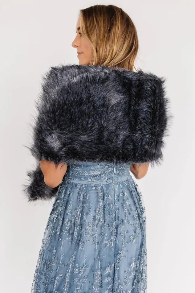 Baltic Born Outerwear Valerie Faux Fur Shawl Dark Gray 8211 Women Baltic Born Outerwear Valerie Faux Fur Shawl Dark Gray 8211 Women