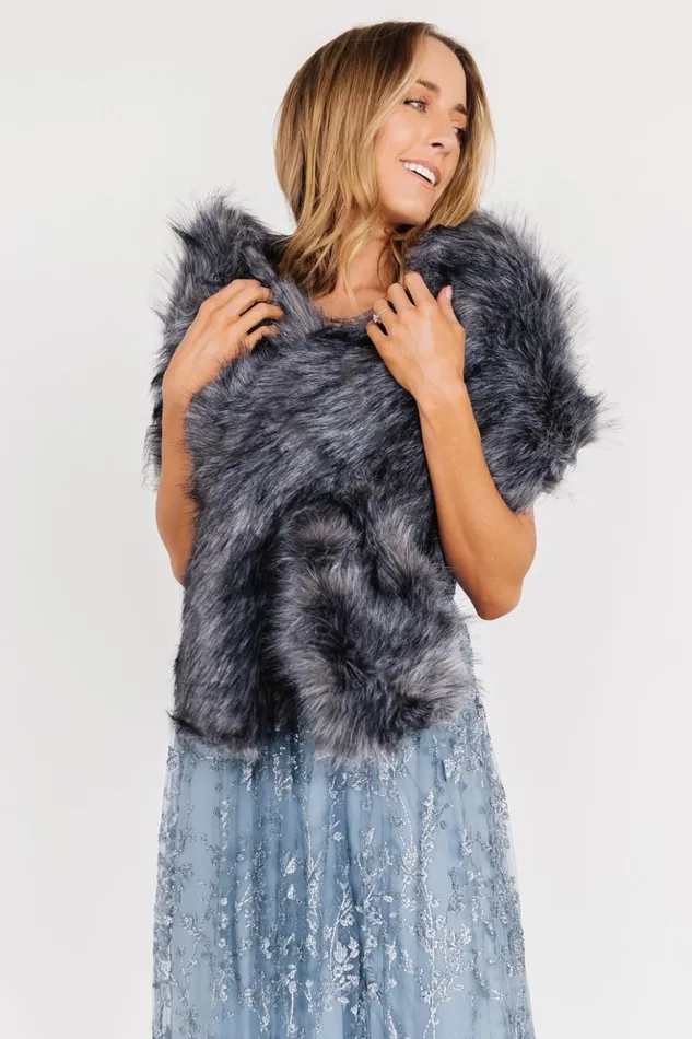 Baltic Born Outerwear Valerie Faux Fur Shawl Dark Gray 8211 Women Baltic Born Outerwear Valerie Faux Fur Shawl Dark Gray 8211 Women