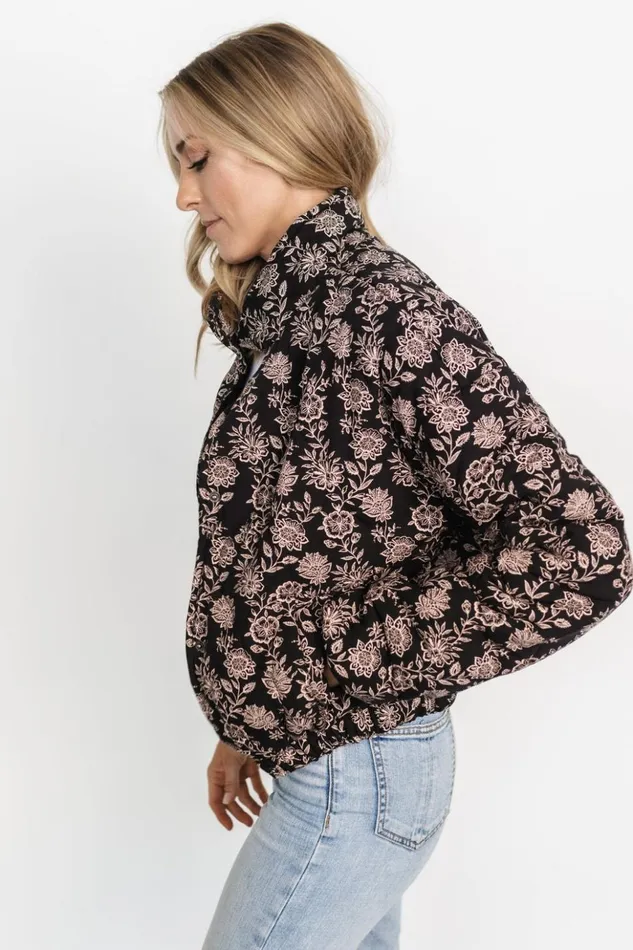 Baltic Born Outerwear Westland Puffer Jacket Black Taupe 8211 Women