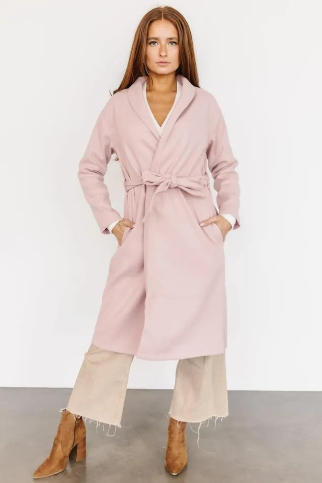Baltic Born Outerwear Xavier Tie Coat Blush 8211 Women