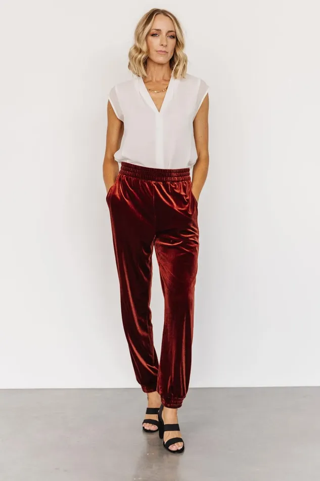 Baltic Born Pants Archie Velvet Jogger Pants Cinnamon 8211 Women