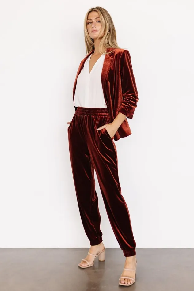 Baltic Born Pants Archie Velvet Jogger Pants Cinnamon 8211 Women Baltic Born Pants Archie Velvet Jogger Pants Cinnamon 8211 Women