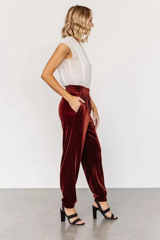 Baltic Born Pants Archie Velvet Jogger Pants Cinnamon 8211 Women Baltic Born Pants Archie Velvet Jogger Pants Cinnamon 8211 Women