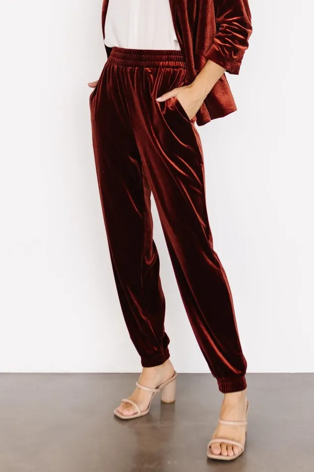 Baltic Born Pants Archie Velvet Jogger Pants Cinnamon 8211 Women Baltic Born Pants Archie Velvet Jogger Pants Cinnamon 8211 Women