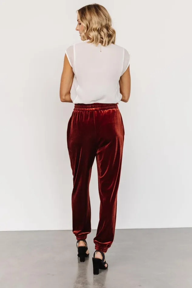 Baltic Born Pants Archie Velvet Jogger Pants Cinnamon 8211 Women Baltic Born Pants Archie Velvet Jogger Pants Cinnamon 8211 Women
