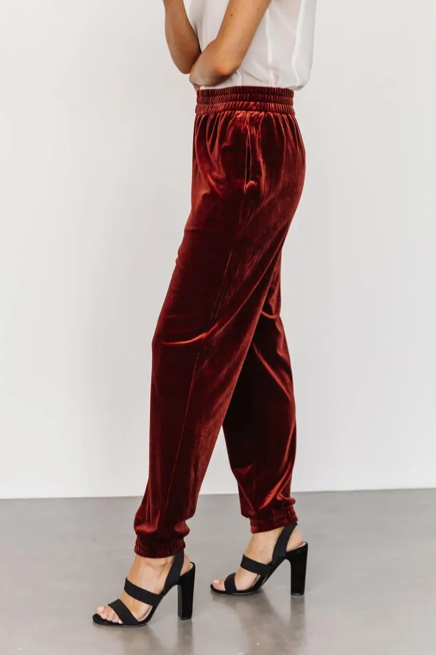 Baltic Born Pants Archie Velvet Jogger Pants Cinnamon 8211 Women Baltic Born Pants Archie Velvet Jogger Pants Cinnamon 8211 Women