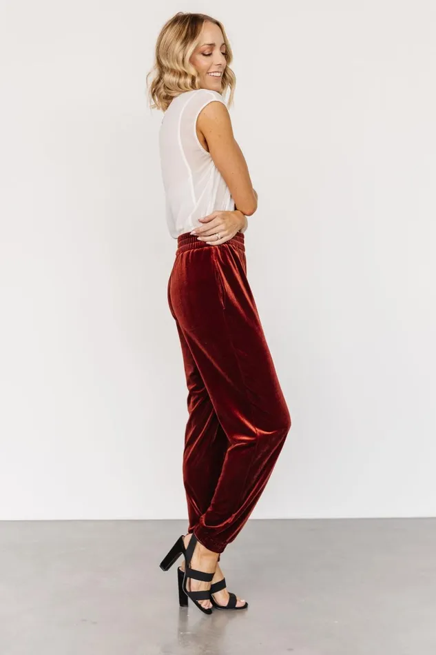 Baltic Born Pants Archie Velvet Jogger Pants Cinnamon 8211 Women Baltic Born Pants Archie Velvet Jogger Pants Cinnamon 8211 Women