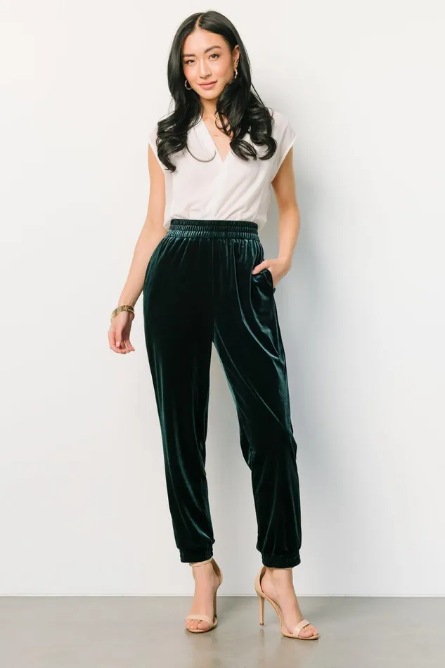 Baltic Born Pants Archie Velvet Jogger Pants Dark Green 8211 Women