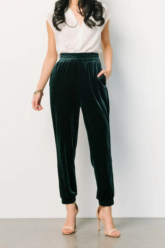 Baltic Born Pants Archie Velvet Jogger Pants Dark Green 8211 Women Baltic Born Pants Archie Velvet Jogger Pants Dark Green 8211 Women