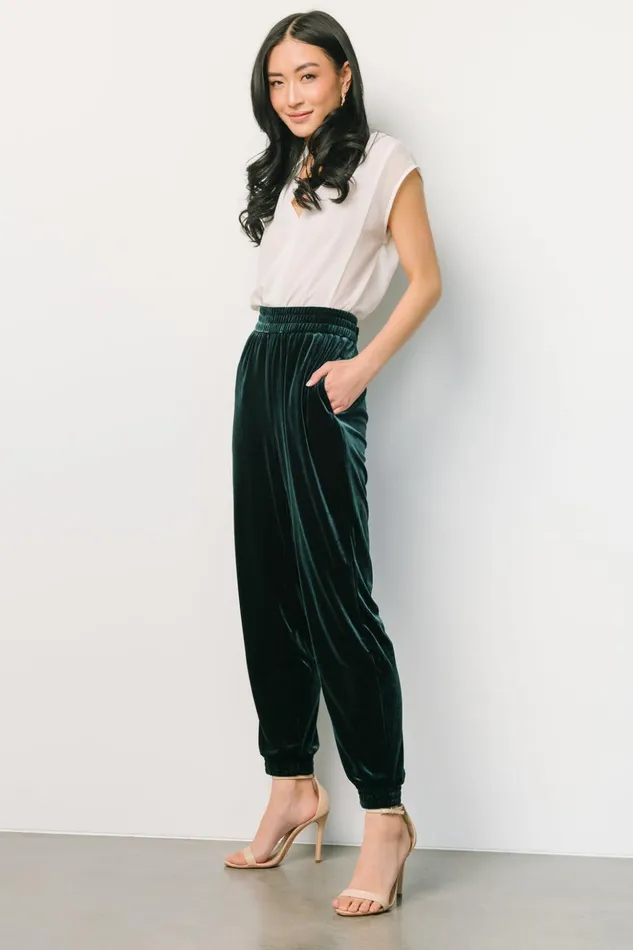 Baltic Born Pants Archie Velvet Jogger Pants Dark Green 8211 Women Baltic Born Pants Archie Velvet Jogger Pants Dark Green 8211 Women