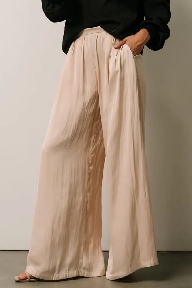 Baltic Born Pants Jayla Palazzo Satin Pant Champagne 8211 Women