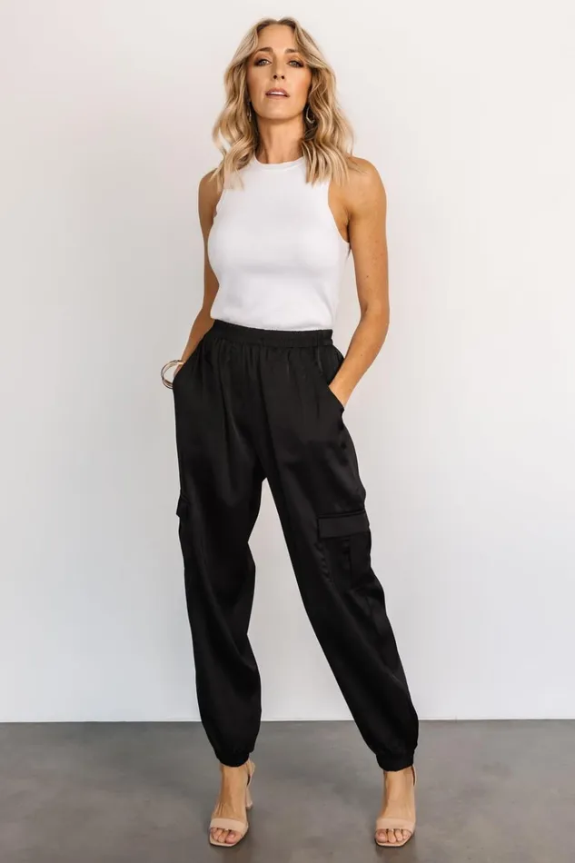 Baltic Born Pants William Satin Jogger Pants Black 8211 Women