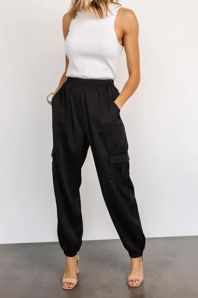 Baltic Born Pants William Satin Jogger Pants Black 8211 Women Baltic Born Pants William Satin Jogger Pants Black 8211 Women