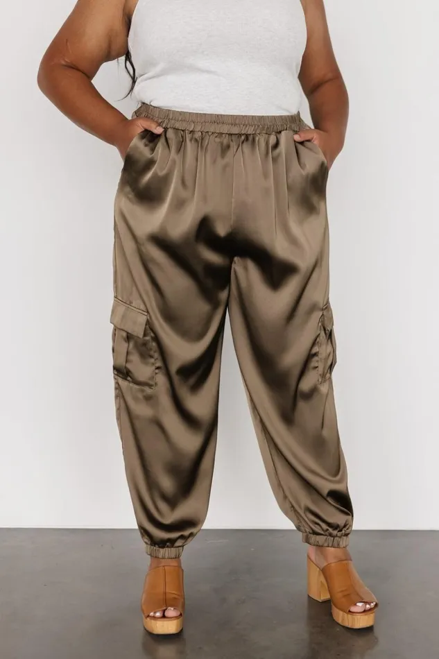 Baltic Born Pants William Satin Jogger Pants Olive 8211 Women
