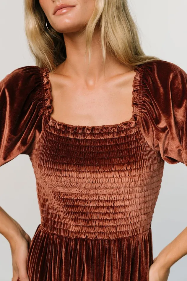 Baltic Born Short Dresses Bliss Smocked Velvet Short Dress Desert Rose 8211 Women Baltic Born Short Dresses Bliss Smocked Velvet Short Dress Desert Rose 8211 Women