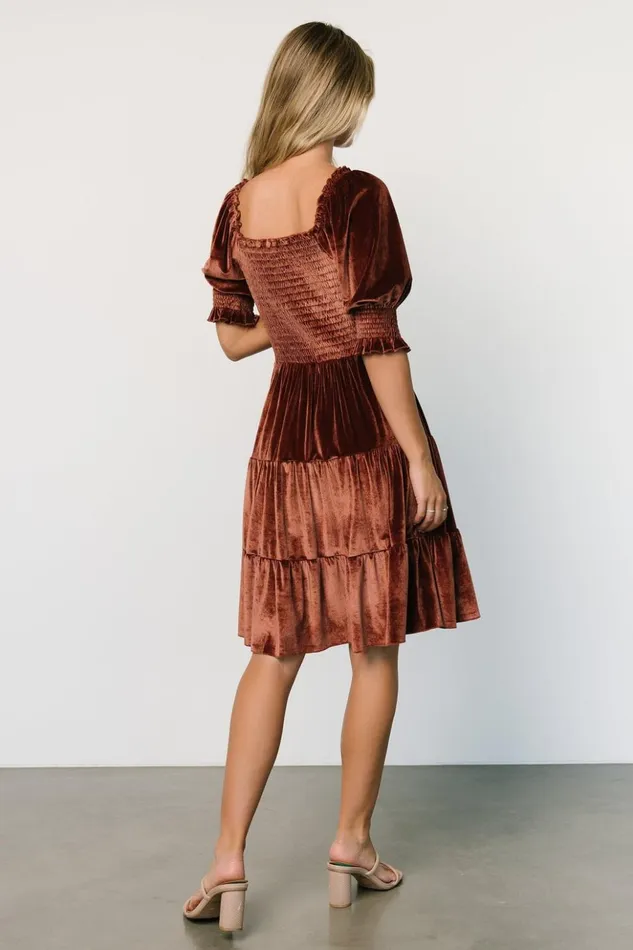 Baltic Born Short Dresses Bliss Smocked Velvet Short Dress Desert Rose 8211 Women Baltic Born Short Dresses Bliss Smocked Velvet Short Dress Desert Rose 8211 Women