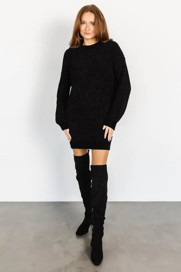 Baltic Born Short Dresses Christa Sweater Dress Black 8211 Women