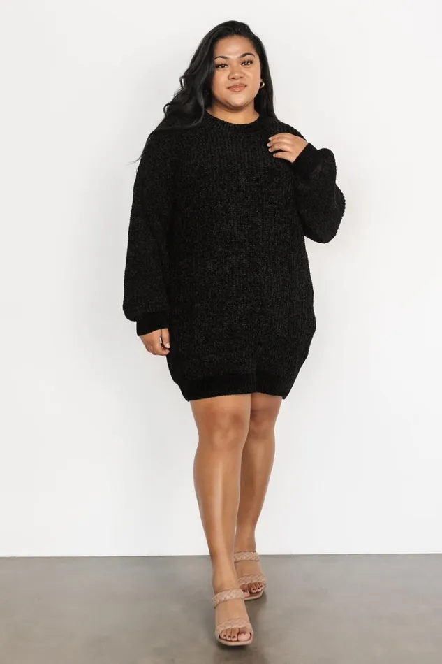 Baltic Born Short Dresses Christa Sweater Dress Black 8211 Women Baltic Born Short Dresses Christa Sweater Dress Black 8211 Women