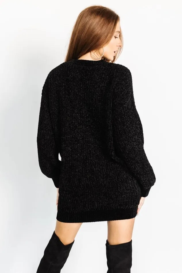 Baltic Born Short Dresses Christa Sweater Dress Black 8211 Women Baltic Born Short Dresses Christa Sweater Dress Black 8211 Women