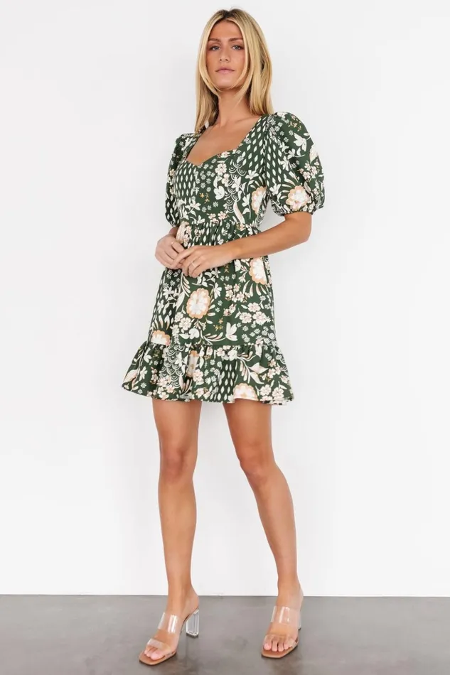 Baltic Born Short Dresses Clea Sweetheart Mini Dress Olive Multi 8211 Women Baltic Born Short Dresses Clea Sweetheart Mini Dress Olive Multi 8211 Women