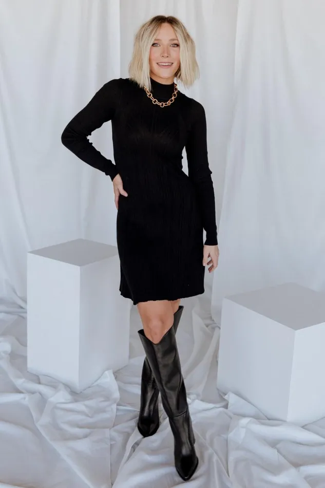 Baltic Born Short Dresses Dastrup Ribbed Dress Black 8211 Women Baltic Born Short Dresses Dastrup Ribbed Dress Black 8211 Women