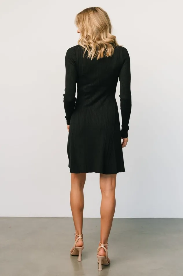 Baltic Born Short Dresses Dastrup Ribbed Dress Black 8211 Women Baltic Born Short Dresses Dastrup Ribbed Dress Black 8211 Women
