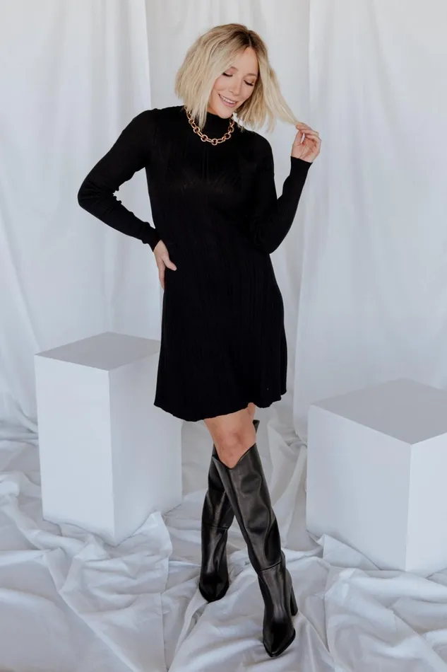 Baltic Born Short Dresses Dastrup Ribbed Dress Black 8211 Women Baltic Born Short Dresses Dastrup Ribbed Dress Black 8211 Women