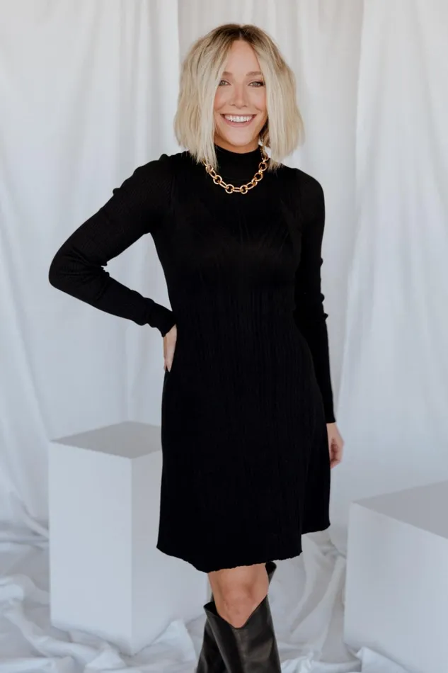 Baltic Born Short Dresses Dastrup Ribbed Dress Black 8211 Women Baltic Born Short Dresses Dastrup Ribbed Dress Black 8211 Women