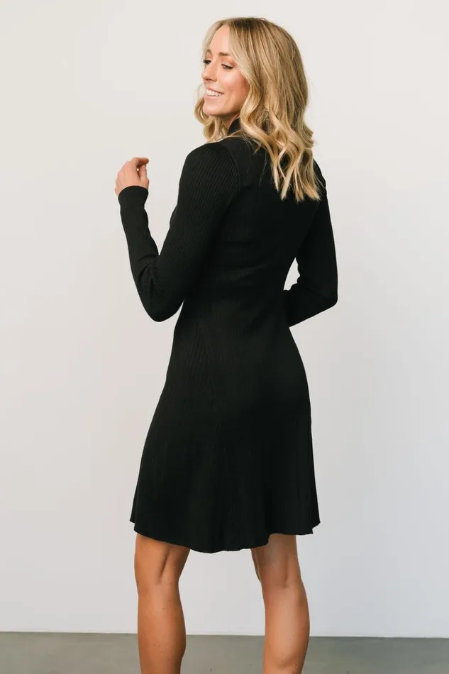 Baltic Born Short Dresses Dastrup Ribbed Dress Black 8211 Women Baltic Born Short Dresses Dastrup Ribbed Dress Black 8211 Women